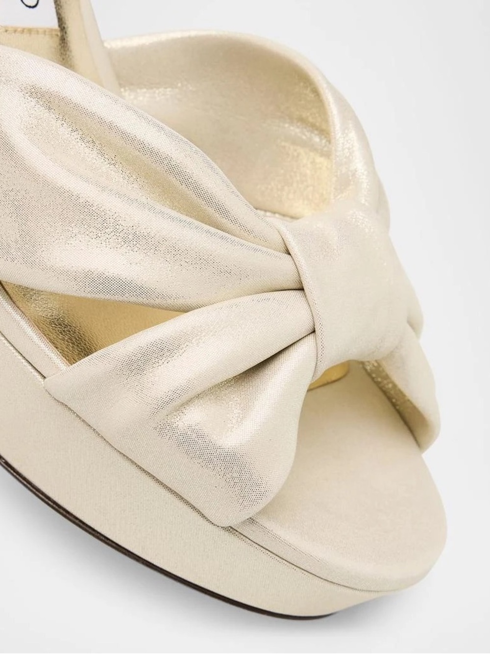 Like new Jimmy Choo Women’s Heloise 80 Shimmer Suede Platform Sandals $1,050 - Picture 2 of 16